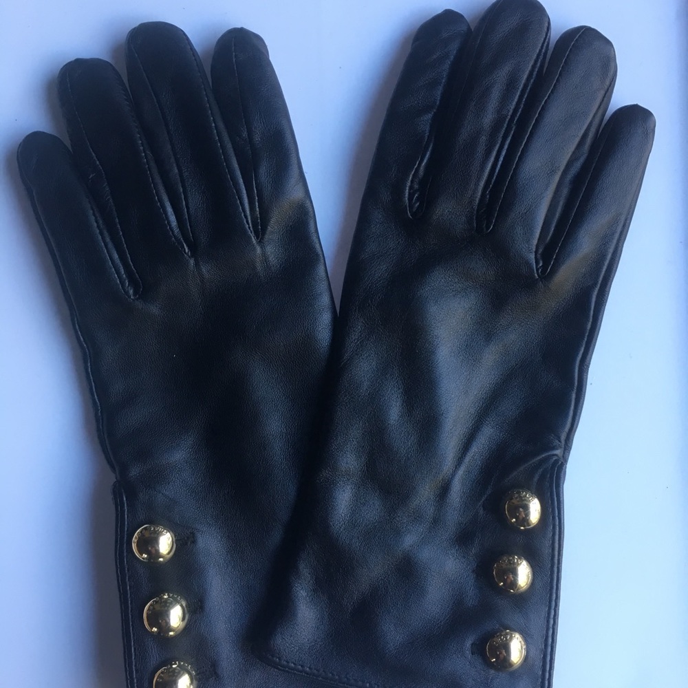 Michael Kors Black Leather Gloves - Picture 4 of 5